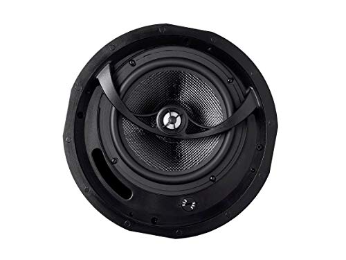 Image of Monoprice Alpha 2-Way Ceiling Speakers - 6.5 Inch (Pair) Carbon Fiber, Paintable Magnetic Grille, Louder with Less Power, Non Angled, 8 Inch,Black