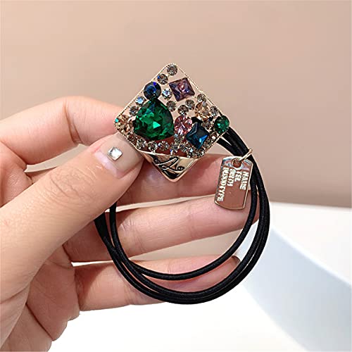 Xiwstar 5Pcs Retro Baroque Rhinestone Hair Bands Scrunchies Elastic Hair Ties Ponytail Holders Hair Circles Headbands For Women #TOP5