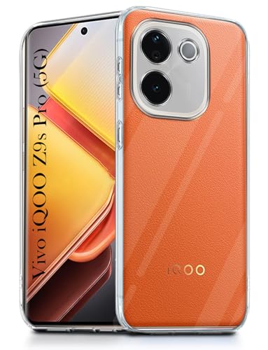 Image of Jkobi Back Cover for vivo iQOO Z9s Pro (Silicone Clear Shockproof Case with Camera Protection | Soft and Flexible | Transparent)