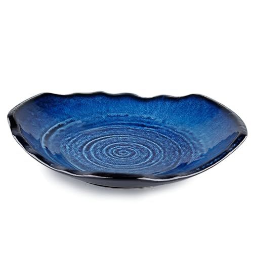 XIYOUQI Ceramic Decorative Bowl - 12' Large Blue...
