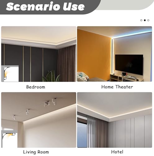 Perfil de aluminio de 30m para tira LED en moldura de techo 6