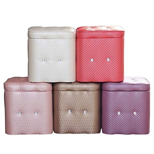 Repose-pieds coffre rose de 40 cm en polyuréthane pour s'asseoir