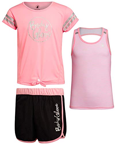 image for Body Glove Girls Active Short Set with Matching Tank Top and T-Shirt (