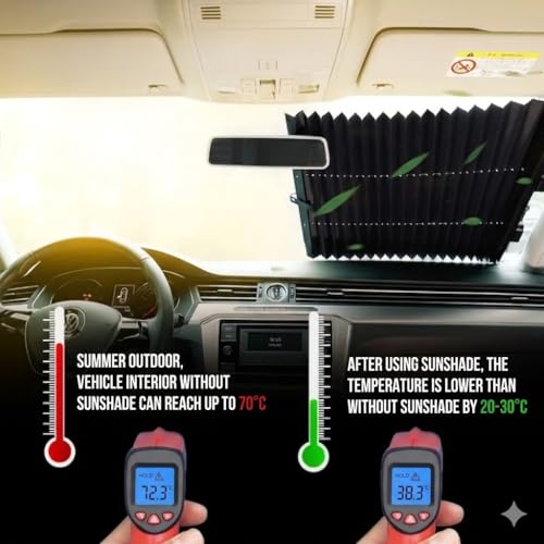 Pare-brise brûlant sur Abarth 500 ? Solution rideau pliable 70cm - 4
