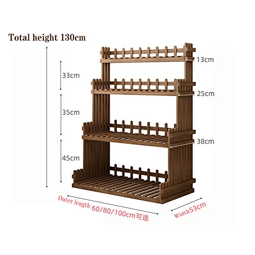 Support de plantes à 4 niveaux en bois robuste avec structure échelle stable - 3