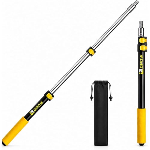 1.5-3ft Paint Roller Extension Pole Sturdy Aluminum Telescopic Pole with Flip-Lock Universal Thread Multi-Purpose Extendable Pole for Indoor Touch-ups Window Cleaning