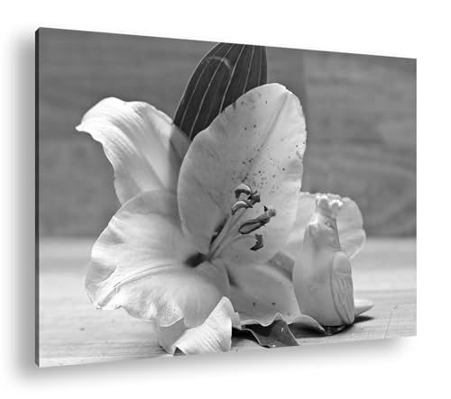 Tableau fleur de lys rose 90 x 60 cm pour habiller un mur vide sans relief