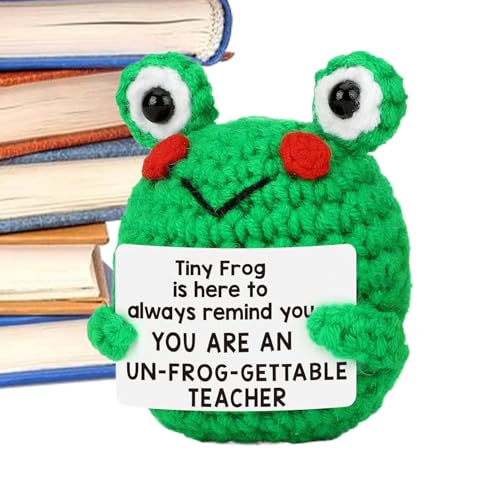 Genérico Crochet Frog – Fiber Cotton, Hand-Woven Positive Frog Plush | Soft Toy, Handmade Comfort Frogs For Home Decor, Gifting, Stress Relief, Kids, Teens, Adults, Bedroom, Office