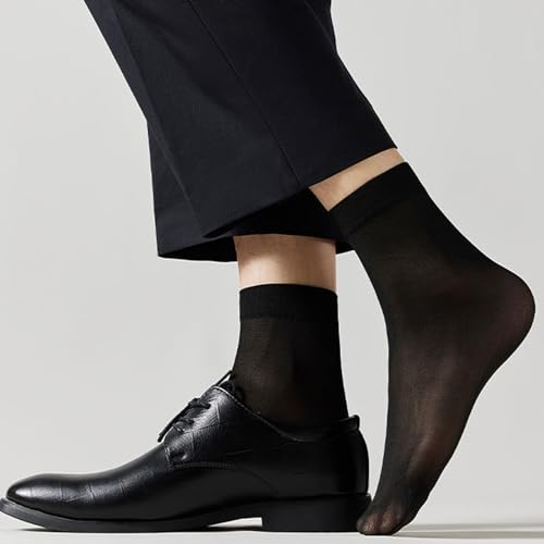 Cityelf 12 Pack Men Silky Socks Ankle Sheer Men Dress Socks Ultra Thin Nylon Sox Summer Cool Crew Socks3