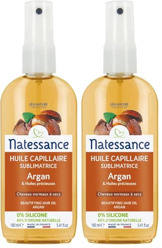 Natessance - Huile de beauté capillaire - Argan (Lot de 2)
