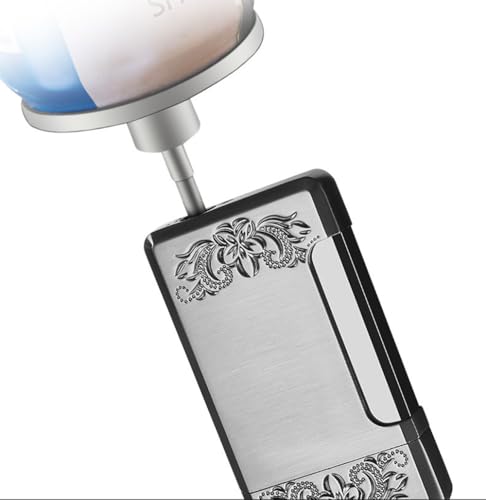 Pack de 2 encendedores de llama ajustable de butano, recargables y resistentes al viento 5