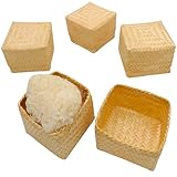 FOREVER 1 – Sticky Rice Basket 3.5 (3) x 3.5 (3) Inches, Kratip Bamboo Steamed Sticky Rice Container, Thailand Handmade Serving Basket, Original Bamboo Color, Thai and Laos Kratib for Home, Restaurant