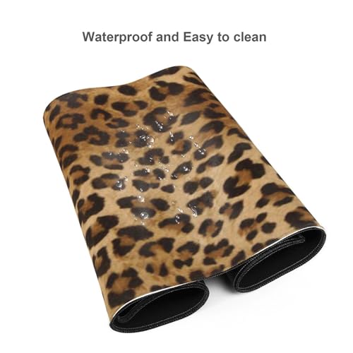 Tapis de souris léopard 30 x 80 cm lavable et imperméable pour clavier - 4