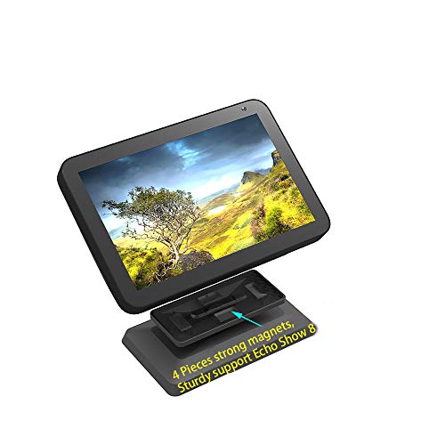 Ousyaah - Supporto regolabile in alluminio con rotazione a 360°, per Echo Show 5, supporto in plastica per Echo Show 8 e Echo Spot, base antiscivolo, funzione di inclinazione, colore nero - Image 4