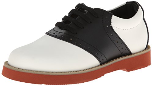 Academie Gear Spirit Saddle Shoe (Toddler/Little Kid/Big Kid),White/Black,12 W US Little Kid
