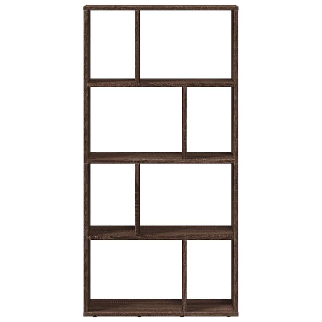 Libreria marrone effetto rovere, 60 x 20 x 120,5 cm, in legno con 8 scomparti, design versatile, divisorio per soggiorno, ufficio, cameretta dei bambini e corridoio, portata fino a 80 kg