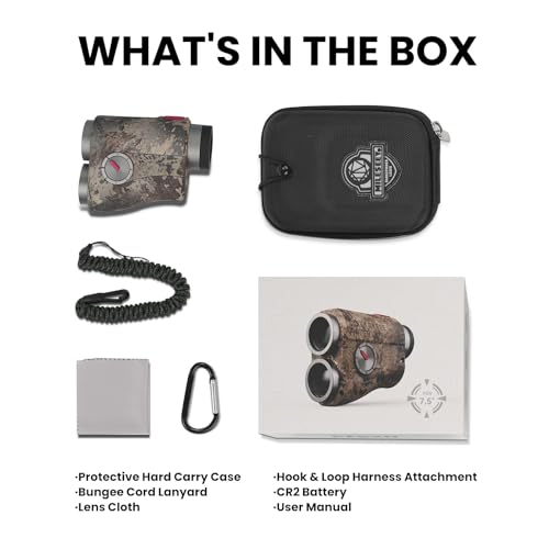 MiLESEEY Laser Entfernungsmesser Jagd Bogenschießen 1000yards/915M，Rotes oder Schwarzes Display, 90% Lichtdurchlässigkeit, Geschwindigkeit Messung, Regen- und Nebelmodus mit 6X Vergrößerung (PFS2H)