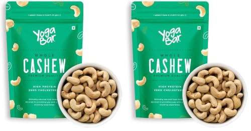 Image of YogaBar Premium Cashews 500g | Whole 320 Kaaju| 100% Natural King Size Crunchy Kaju | Premium Nuts & Dry Fruits | Rich in Fibre, Vitamin E, K, B6 | Boost Immunity| Healthy Snacks | Dry Fruit Gift Pack