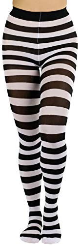 ToBeInStyle Women's Wide Horizontal Striped Opaque Tights