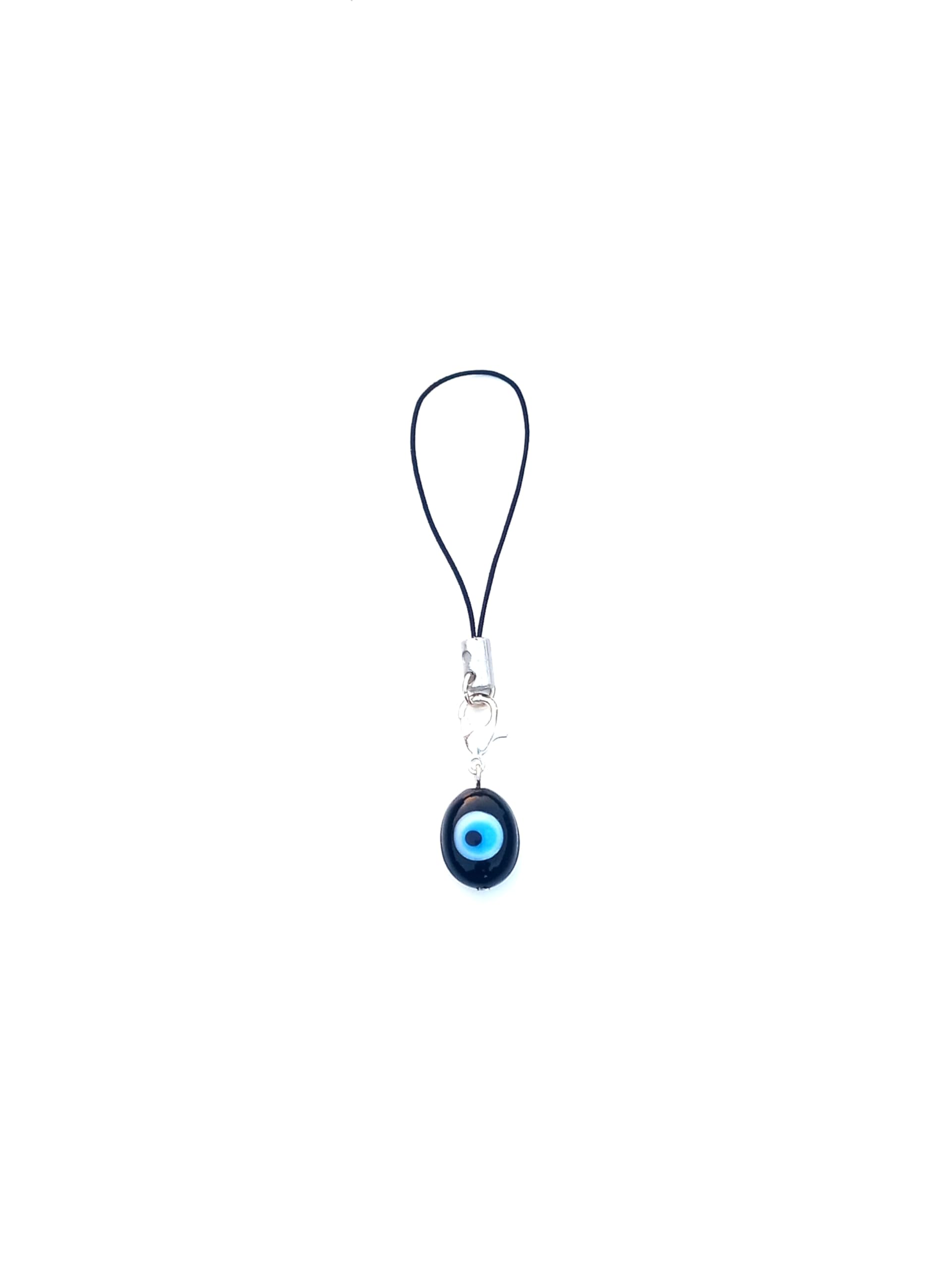 Black Evil Eye Phone Charm Silver Oval Protection Charms Lucky Tiny-image-13