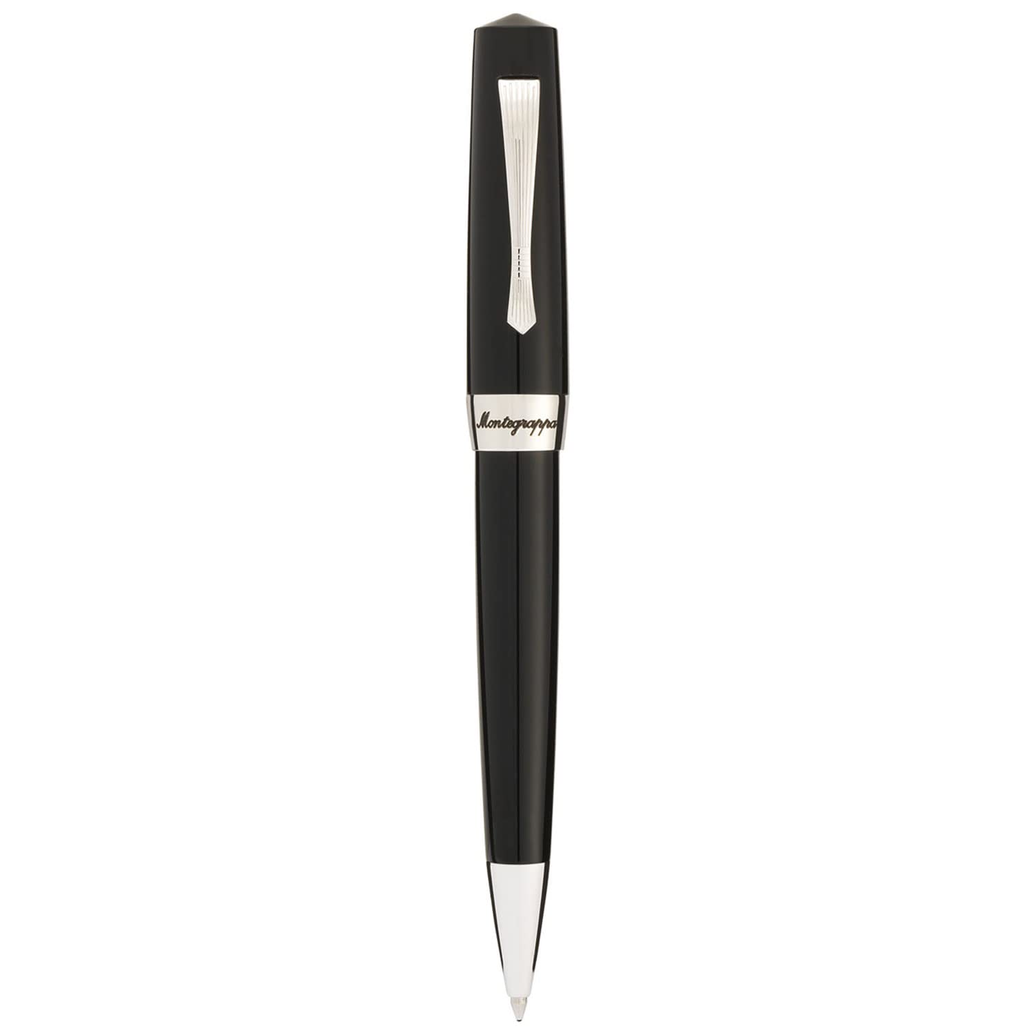 Montegrappa Ballpoint Pen Elmo 02 ISE2RBAC Stainless Steel/Plastic Jet Black 14.2 cm