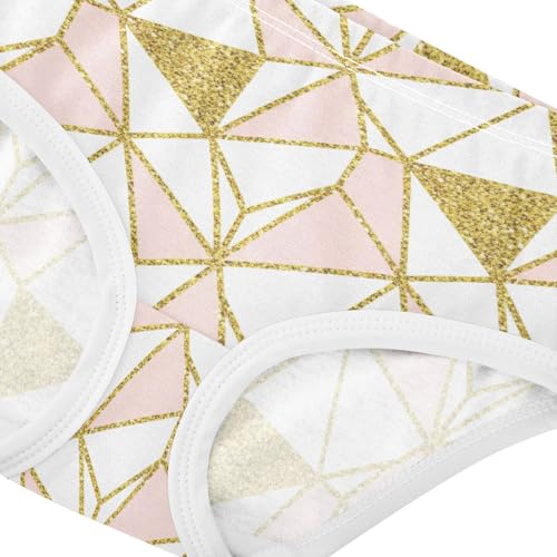 Joisal Funny Toddlers Underwear Floral 2t Cotton Panties for Girl Geometric Gold Triangles Pink Underpants Briefs4