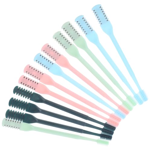 KICHOUSE Recortadora de Vello Nasal de Acero Inoxidable y Plástico, Ligera y Confiable, Pack de 12 Piezas para Cuidado Personal y Limpieza Facial Color Aleatorio