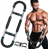 Saker Twister Arm Trainer, 40-100lb Adjustable Chest Workout Equipment Power Twist Arm Trainer, Forearm Strengthener, Portable Spring Resistance for Home Fitness (Red)