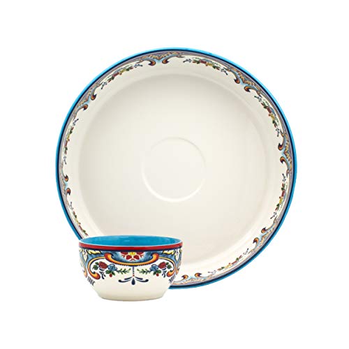 Euro Ceramica Zanzibar Chip And Dip Bowl, 2 Piece Set, Multicolor, 24 Ounces #TOP1