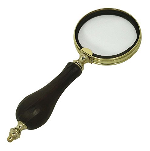BIG SALE - SouvNear 8” Brass Magnifying Glass / Lens - Handheld Reading