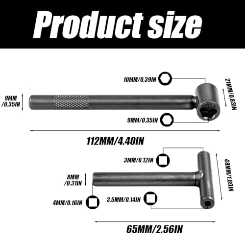 Image of 2Pcs Motorcycle Scooter Valve Tool, Valve Screw Repair Wrench, Adjusting Square Hexagonal Hole Tool, Tappet Engine Adjustable Wrenches