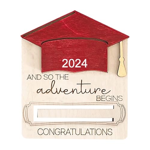 Portasoldi regalo di laurea per 2024Porta carte di congratulazioni in legno con decorazioni per cappello da Porta di e organizer per soldi per feste