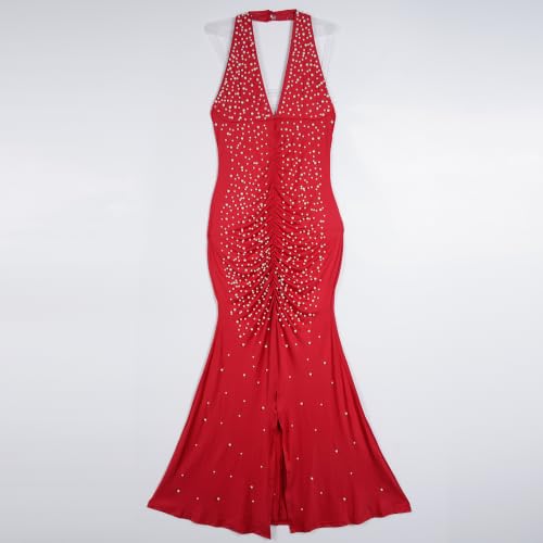 Image of PORRCEY Women's Sexy Elegant Rhinestone Bodycon Dress Hot Drilling Clubwear
