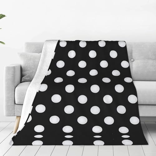 Schwarze und weiße große Punkt Decke warme ultra-Mikrofaser Decke für Bett Sofa Wohnzimmer Schwarze und weiße große Punkt Decke warme ultra-Mikrofaser Decke für Bett Sofa Wohnzimmer