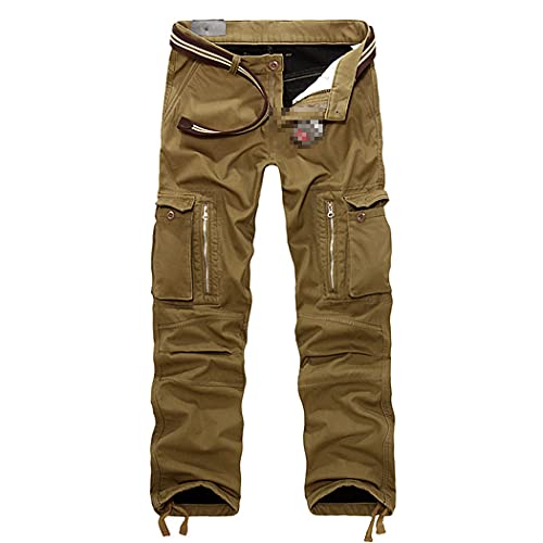 Pantalon chaud en polaire d'hiver type cargo avec poches zippées