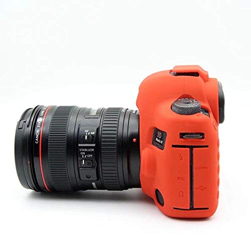 Image of Canon 5D Mark IV Camera Case, Professional Silicone Rubber Camera Case Cover Detachable Protective for Canon 5D Mark IV - RED