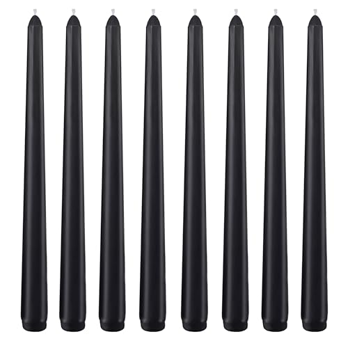 8 Pack 10 Inch Black Taper Candle Set, 7/8 Inch...