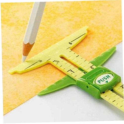 Amoyer Nähen Werkzeug 5-in-1 Multifunktions Slide-messgerät Patchwork-Werkzeug Cutter Lineal Professionelle Nähzubehör