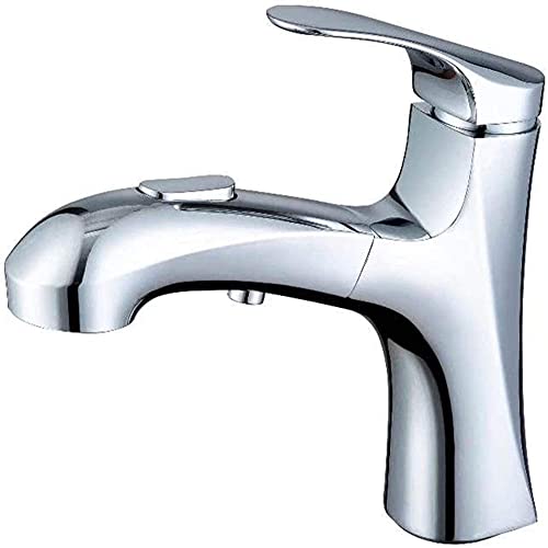 Grifo De Cocina Grifo De Cocina Baño Grifo De Lavabo De Cocina Grifo De Fregadero Extraíble De Una Manija Grifo De Agua Fría Y Caliente Grifo De Instalación De Encimera Aleación De Cromo-cromo