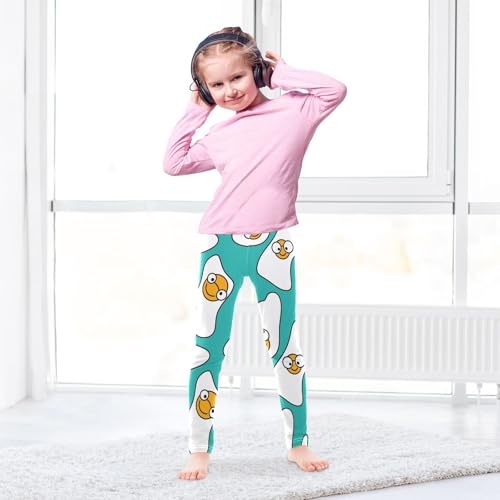 Scrambled Egg Girls Leggings,Workout Leggings for Girls Toddler Athletic Legging Size for 3-10T4