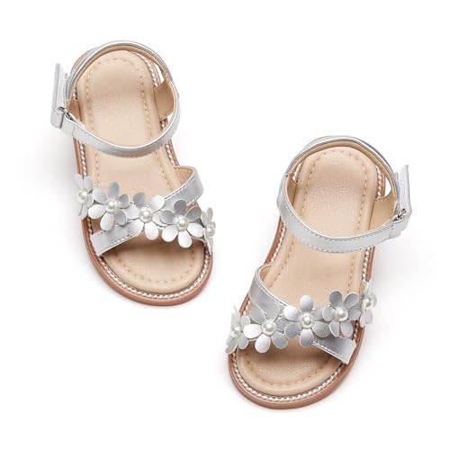 Image of Otter MOMO Girls Open Toe Princess Flat Sandals with Comfort Sole Summer Sandals