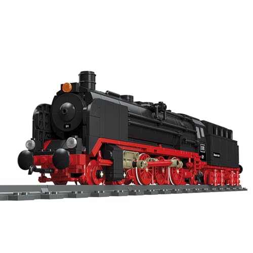 Oichy ブロックセット 蒸気機関車 おもちゃ 乗り物 カーキット プラモデル 互換 DIY クラフト 組み立て 暇つぶし STEM知育玩具 子供 大人向け インテリア ホビー 誕生日 クリスマスプレゼント (D)