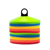 [ 100 Pack ] Disc Cones Agility Soccer Cones with Holder for Training, Football, Kids, Sports, Field Cone Markers,Soccer disc Cones (100)