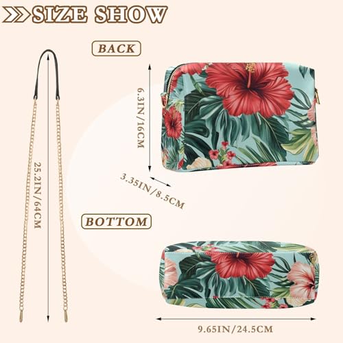 susiyo Hibiscus Flowers Pattern Crossbody Bags for Women PU Leather Crossbody Purse Small Shoulder Handbag Purses for Girls3