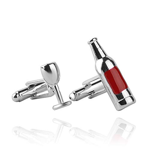 LUOSI manchetknopen fles manchetknopen rood glas Franse shirt Tie Clips manchetten knop voor mannen geschenken