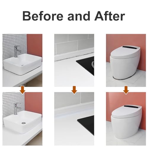 Image of White Caulk Tape for Bath & Kitchen,2 Rolls Caulking Tape Sealant Strip for Bathroom,Self Adhesive Caulk Strip tub Surround,Toilet Bowl Stick on Gel,Corner Kitchen Countertop Sealing Tool