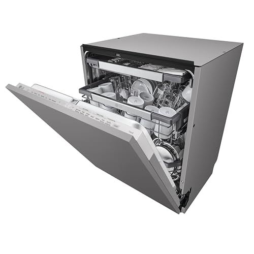 LG DB476TXS Geschirrspüler, 43 dB, Energieklasse A, Dampf, ThinQ, Silber