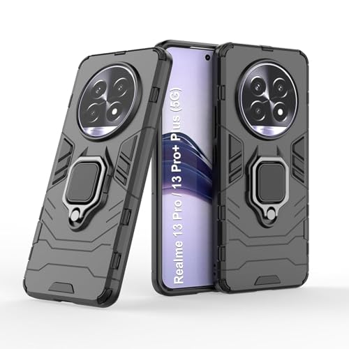 Image of AIBEX Armor Back Cover Compatible for Realme 14 Pro Lite /Realme 13 Pro 5G / Realme 13 Pro Plus 5G| Rugged Shockproof Case with Ring Holder & Kickstand | Military-Grade Protection |Magnetic Car Mount