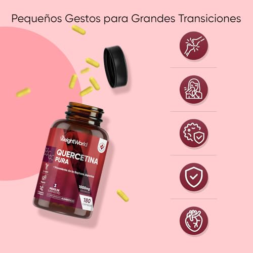 Miniatura 3 de Quercetina 1000 Mg Pura 180 Cápsulas Veganas - Complemento Del Extracto De La Sophora Japónica, Para 3 Meses De Suministro, Sin Ogm Y Sin Lactosa