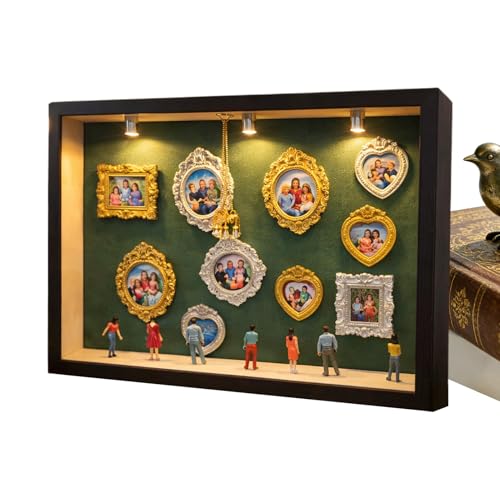 Vitrinas Miniaturas de Museo | Set de manualidades luminosas de colección, Kit de marcos tipo sombrado para museo en miniatura, para salón, dormitorio, cumpleaños, Navidad, San Valentín, mujeres